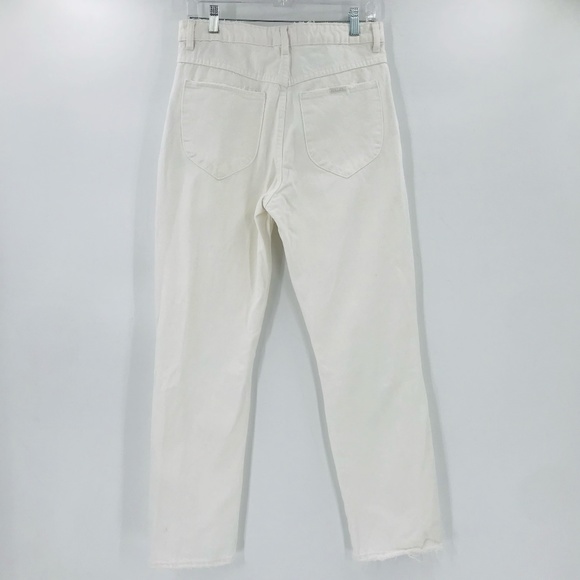 Rolla's Original High Rise Straight Leg Distressed Jeans White Size 30 - Picture 11 of 11